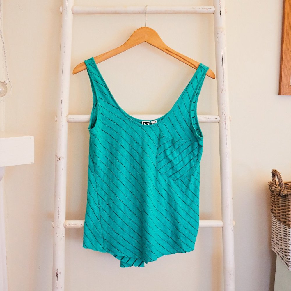 Roxy Teal Striped Tank